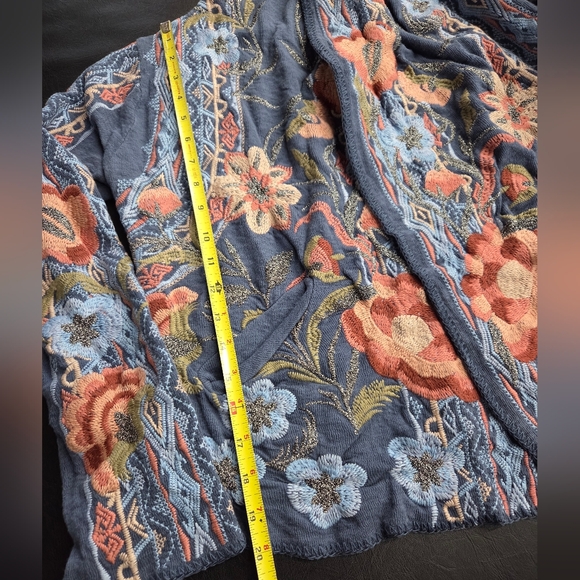 Johnny Was Hoodie Duster Cardigan Blue Floral Women’s Size X-Small - Picture 6 of 6